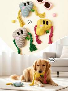 PETSIN P-Shaped Knot Toy, Gnawing And Making Sounds, Dog's' Letter Game , Making Funny Sounds, Playing Non-Stop, Dog's Grinding Tool - Multicolor - View 3