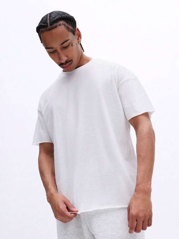 Crew Neck Short Sleeve Raw Tee