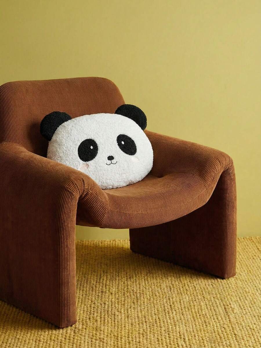 Joivida 1个可爱动物脸毛绒抱枕 - 超柔软猫咪、熊、熊猫、狐狸造型靠垫，可拥抱，舒缓舒适，适合儿童和成人，家居装饰 - 熊貓 - 查看 1