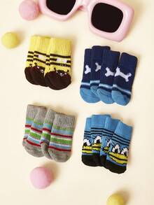 PETSIN Anti Slip Skid Bottom Lovely Puppy Dogs Pet Knits Socks Cute Pet Fashion Pets Dogs Socks For Cats Dog Toy Supplies