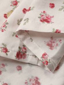 DAZY 花卉泰迪熊印花荷叶边宽松女士睡裙 - 白色 - 查看 7