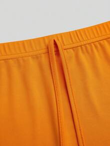 Sweetra Bộ đồ hai mảnh cỡ lớn kiểu dáng nghỉ dưỡng, dây mảnh, vạt đuôi cá, thích hợp cho mùa xuân/hè. - trái cam - Xem 10