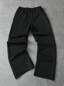PAVTROS Quần thể thao nam phong cách đường phố, thời trang, quần jogger dáng rộng, quần dệt kim, quần thể thao cạp chun có dây rút, quần có túi, khẩu hiệu viết tay kiểu retro, phong cách độc đáo, chữ viết tay retro thú vị, kết hợp với thiết kế đồ họa dây chuyền thời trang, trang phục thường ngày, phong cách đường phố, dự tiệc, tựu trường, thời trang, quà tặng ngày lễ, quà tặng bạn trai, ngày Valentine, "Tôi yêu bạn trai của tôi", phong cách cổ điển, thời trang đường phố, lễ hội. - màu đen - Xem 2