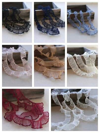 1 Yard Flerfärgad Broderad Volangspets Tygkant 2 cm Bred För DIY Sömnad Klädutsmyckning Kostym Hantverk Dekorativa Tillbehör