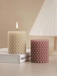 3D Silicone Candle Mold Cylindrical Bubble Round Ball Scented Aromatherapy Plaster Candle Mould DIY Cake Handmade Making Mold - Multicolor - View 6