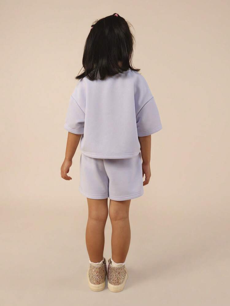 Sweatshirt And Shorts Set With Logo Print