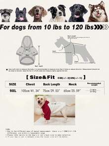 Pet Clothing, Dog Clothing, Large Dog Clothing, Dog Contrasting Clothing, Dog Thick Hoodie, Cat Clothing Suitable For Dogs Weighing 10 Pounds To 100 Pounds - Red - View 22