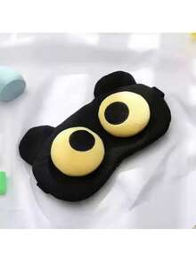 1 chiếc mặt nạ ngủ bằng vải nhung hình hoạt hình, ngộ nghĩnh, thoải mái và thoáng khí, thích hợp cho gia đình, văn phòng, du lịch, phòng ngủ, trường học, ngủ trưa, quà tặng sinh nhật. - màu đen - Xem 8