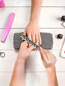 5pcs Pack Sandpaper Double Sided Printed Nail File Buffer Polishing Tool Random Pattern For Ladies Nail Care And Nail Art Back To School Nail Supplies Nail Tools Nail Art Tools Nails Press On Nails Manicure Pedicure Essential Professional DIY Beauty Salon Home Use Gift Idea - Multicolor - View 5