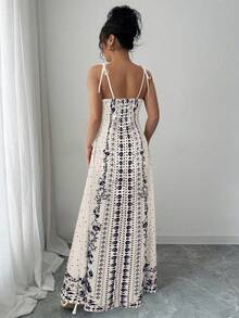 Rafferiza Đầm hai dây dáng rộng in hoa dành cho nữ, thích hợp cho kỳ nghỉ và đi biển. - Nhiều màu - Xem 2