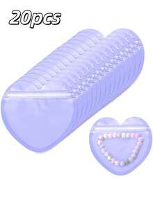 40pcs-Heart Shaped Purple Heart Shaped Bag, Resealable Bag, Cute Mini Bag, Valentine's Day Trinket Bag, Clear Resealable Bag, Cute Snack Bag, Business Wedding Birthday Holiday Party Supplies, Valentine's Day Decoration, Valentine's Day Gift Bag,Easter Gift Bag, Mother's Day Decoration, Mother's Day Gift, Mother's Day Gift Bag - Purple - View 10