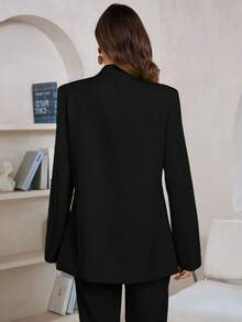 Aveloria Modichic Daily Commuting, Casual Versatile, Wide-Fit Style, Suitable For Various Occasions, Women's Suit Jacket - Black - View 2