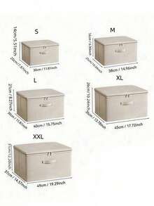 SHEIN 1PC Large Capacity Beige Storage Box,Travel Moving Storage Bag,Clothes Storage Bag,Flexible & Foldable Box,Integrated Carry Handle,For Seasonal Storage And Organization Decorations Autumn Decor Festival Decor Room Decor Home Bedroom Decor - Beige - View 8