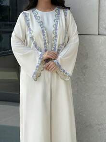 Yasmyna Áo Abaya thêu hoa thanh lịch dành cho nữ - Nhiều màu - Xem 1