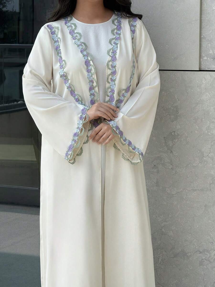 Yasmyna Áo Abaya thêu hoa thanh lịch dành cho nữ - Nhiều màu - Xem 1