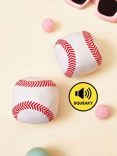 PETSIN 1pc Soft Plush Pet Toy With Durable Fabric Bite Resistant Wear Resistant For Chewing Built In Squeaker For Interactive Play Vibrant Color Cute Baseball Shape Dog And Cat Toy Suitable For Halloween Pet Owners Family Playtime Indoor Outdoor Daily Entertainment All Season Pet Amusement Toy Fun Pet Chew Toy Interactive Pet Plaything Essential Pet Accessories