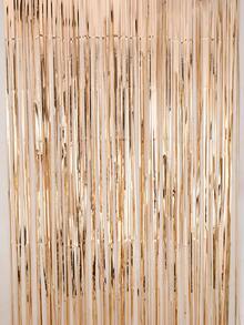 香槟金铝箔流苏帘，适用于金属照相亭背景，金属丝帘，适合婚礼、生日、新娘礼物和单身派对装饰。 - 香檳金 - 查看 5