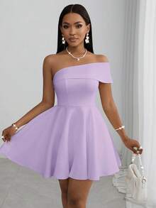 Slaydiva Rochie mini albă cu umeri goi, primăvară/vară 2025, nou-venită, pentru sezonul de nunți, festivaluri de muzică, petreceri, casual, cluburi, ocazii formale - A - Mov Mov - Vizualizare 9
