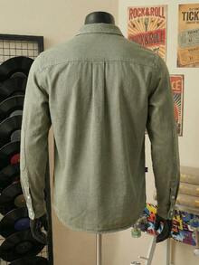 Manfinity Joysei 男士修身橄榄绿美式休闲牛仔夹克