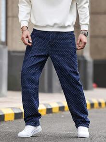 Manfinity Homme Men's Casual Fashion Street Daily Commute Straight Leg Jeans