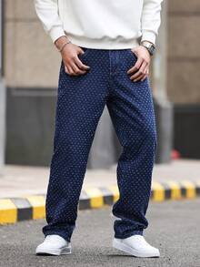 Manfinity Homme Men's Casual Fashion Street Daily Commute Straight Leg Jeans