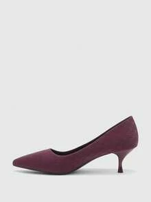 CUCCOO BIZCHIC 女士尖头细高跟中跟鞋，优雅、休闲、舒适、一脚蹬，适合工作、通勤、约会、派对、正式场合。 - 熱烈紅色 - 查看 10