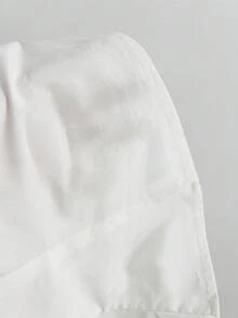 SHEIN Unity 女士休闲衬衫，饰有纽扣、荷叶边袖子和褶裥设计 - 白色 - 查看 7