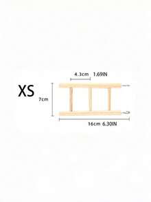 1PC Wooden Ladder Design Bird Toy - Interactive Climbing & Chew Toy For Small Birds (Parakeet/Finch) - Yellow - View 6