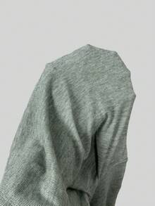 Aloruh Camiseta ajustada de mujer con escote en V profundo, manga corta y cintura fruncida en color albaricoque - Verde - Ver 8