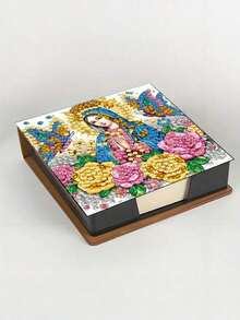 1Pc Diy 5d Diamond Painting Set - Nine-Grid Mandala Pattern Notebook And Memo Box - Unique Handmade Gift, Diamond Art Set, Irregular Circle, A Unique Handmade Gift For The Office And Home Desk.