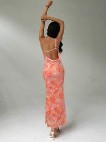 Aloruh Đầm đi nghỉ mát không tay in hoa dành cho nữ - Nhiều màu - Xem 5