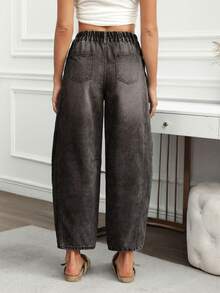 EMERY ROSE Women's Casual Distressed Bootcut Jeans - Black - View 2