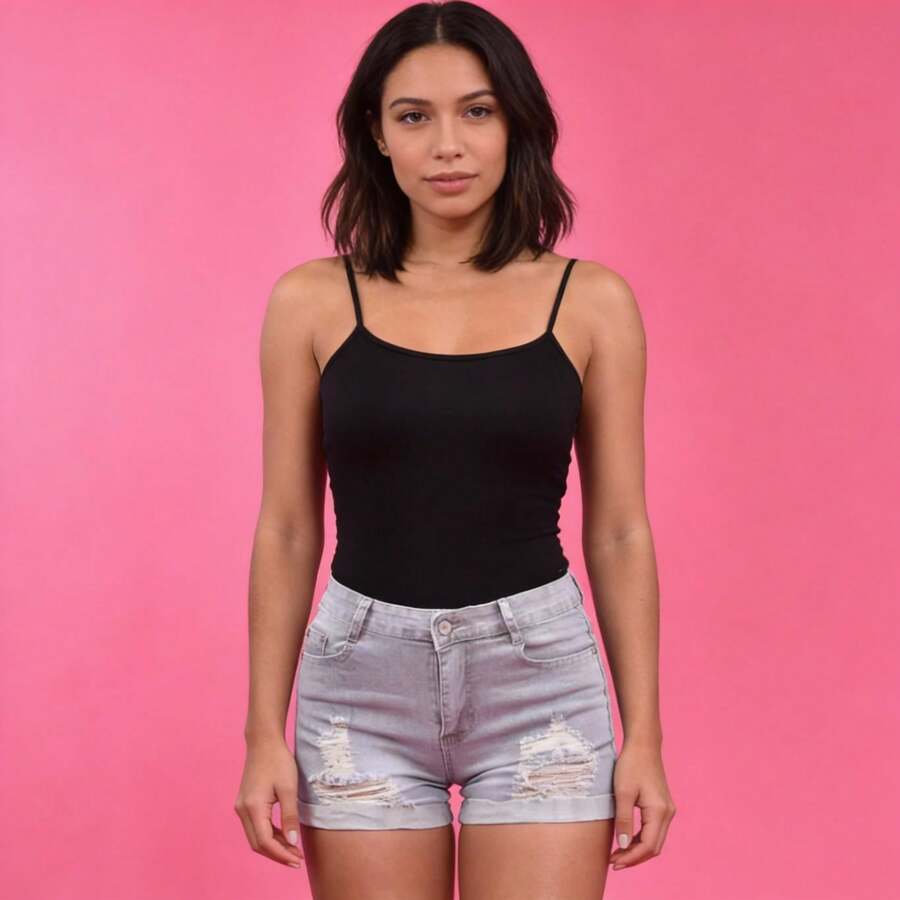 Women's Tear Shorts - Grey - View 1