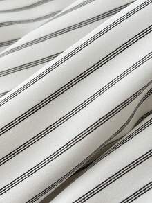 SHEIN Unity 女士性感休闲黑色抹胸拼接黑白条纹短裙，轻松度假风，春夏款 - 黑色 - 查看 4