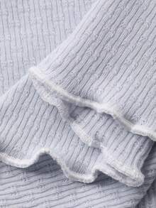 DAZY 提花针织裹腰中长连衣裙，女士家居服 - 淺藍色 - 查看 7