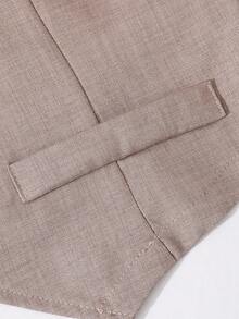 Reset Phase 2件套少女休闲卡其色无袖翻领单排扣马甲+阔腿裤套装，适合上学、活动、比赛、家庭聚会等场合。 - 卡其色 - 查看 3