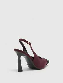 CUCCOO BIZCHIC Women's Fashion Open Toe Stiletto High Heel Shoes, Suitable For Commuting, Dating, Parties, Festivals And Various Occasions Valentine's Day - Burgundy - View 9