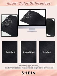7 piezas, 120g, extensiones de cabello humano real de color negro azabache, extensiones de cabello humano rectas Remy con clips - S1 - Ver 9