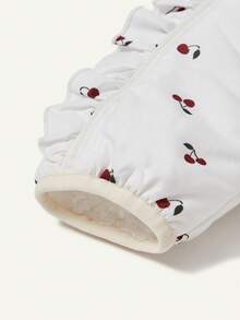 Cozy Pixies 1件婴儿加厚樱桃印花分腿荷叶边睡袋