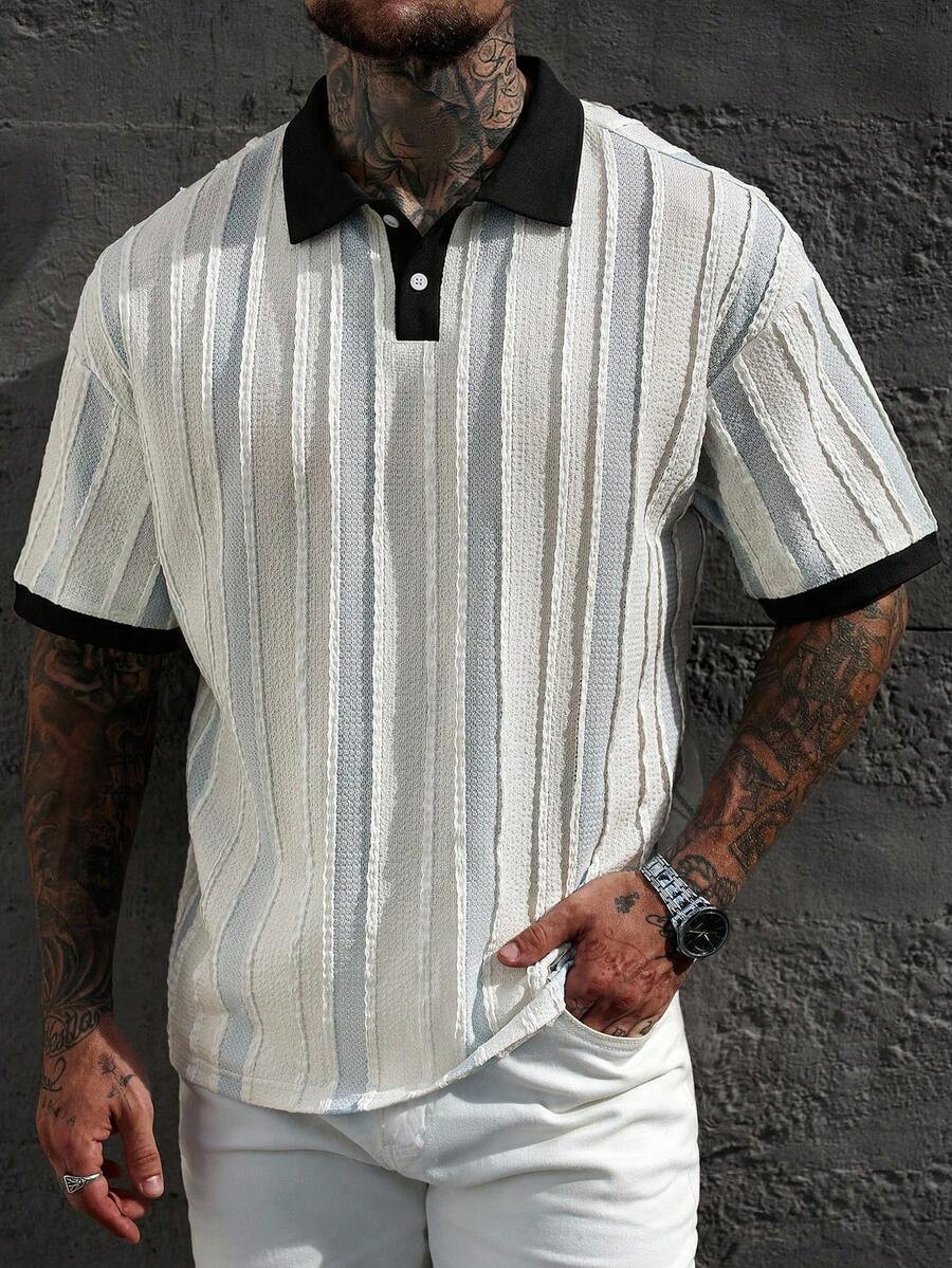 Manfinity CasualCool Áo Polo Nam Tay Ngắn Sọc, Phong Cách Cổ Điển, Thích Hợp Cho Mặc Hàng Ngày, Những Chuyến Đi Cuối Tuần, Hoạt Động Ngoài Trời, Du Lịch, Môi Trường Làm Việc Thoải Mái hoặc Những Dịp Bán Trang Trọng, Quà Tặng Cho Bạn Trai/Chồng, Quà Kỷ Niệm/Sinh Nhật, Tiệc Hè, Kỳ Nghỉ, Đám Cưới, Xuân Hè, Lễ Hội Mardi Gras, Áo Polo Nam Tay Ngắn Sọc Hai Màu Hiện Đại, Cúc Cài Cổ Viền Đen, Trang Phục Thường Ngày Mùa Hè, Áo Sơ Mi Nam Phong Cách Retro, Áo Sơ Mi Nam Phong Cách Đường Phố, Áo Polo Nam Kiểu Sinh Viên, Áo Polo Nam Sọc, Áo Polo Nam Tay Ngắn - Nhiều màu - Xem 1