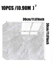 10片装 0.9㎡ 深灰色大理石纹瓷砖贴纸 防水防潮铝塑板自粘墙纸 适用于墙面翻新和装饰 情人节、婚礼、生日 - 淺灰色 - 查看 2