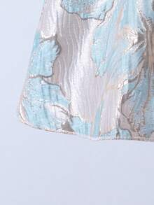 Vestido Elegante Azul Claro para Menina Jovem, Design de Laço Adorável, Vestido de Princesa Fashionável e Estiloso