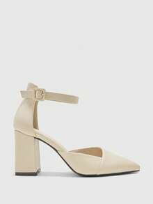 CUCCOO BIZCHIC Women's Pointed Toe Buckle Design Fashion High Heel Sandals For Daily Wear Summer - Beige - View 2