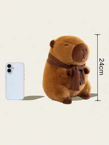 POKOJA LAND - BESTSELLERS 9.4inch Cute Capybara Plush Doll With Brown Scarf. Capybara Toy With Funny Capybara Appearance, Great Birthday Gift Surprise For Kids Friends, Suitable As Valentine's Day Thanksgiving Children's Day Gift, Capybara Collectibles - Multicolor - View 3