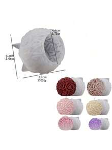 3D Silicone Candle Mold Cylindrical Bubble Round Ball Scented Aromatherapy Plaster Candle Mould DIY Cake Handmade Making Mold - Multicolor - View 4