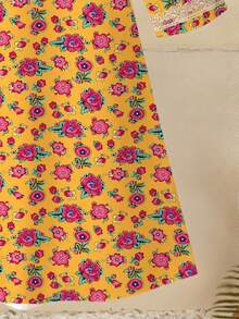 1 chiếc đầm dài tay cho bé gái, in họa tiết hoa Trung Đông, thêu ren, nhẹ nhàng, tinh tế, phù hợp mặc hàng ngày và các lễ hội, mùa xuân/hè. - Nhiều màu - Xem 6