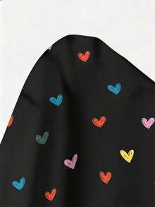 EMERY ROSE 大码女式休闲浪漫全心印花宽松圆领七分袖衬衫，红色，适合情人节，情人节礼物 - 彩色 - 查看 10