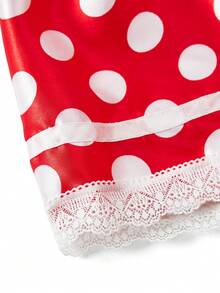 Fantasy Costume Bộ 6 món đồ lót liền thân dễ thương cho nữ, thích hợp cho ngày Valentine, rất gợi cảm. - Đỏ và trắng - Xem 6