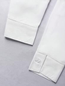 GlowEve Women's 2 In 1 Long Sleeve Ruched Button Design Denim Blouse - Multicolor - View 5