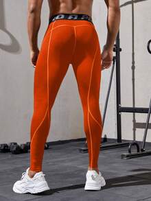 Gym Rark 男士字母腰带休闲健身运动紧身裤，轻便 - 橘色 - 查看 2